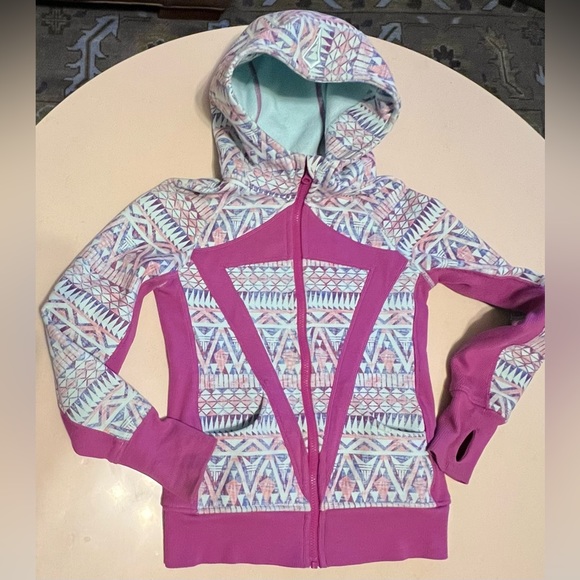 Ivivva by Lululemon Full Zip Hooded Sweatshirt Geometric | Youth Size 12 - Picture 7 of 14